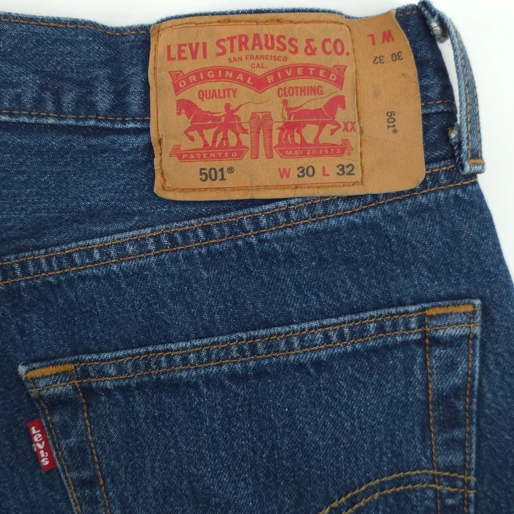 Levi's Mens Jeans 501 Original Fit 30x32 Blue Medium Wash Denim Classic‎ Rugged